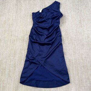 NWT Banana Republic Factory One Shoulder Blue Midi Dress 4